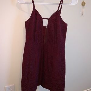 Maroon Lace Dress
